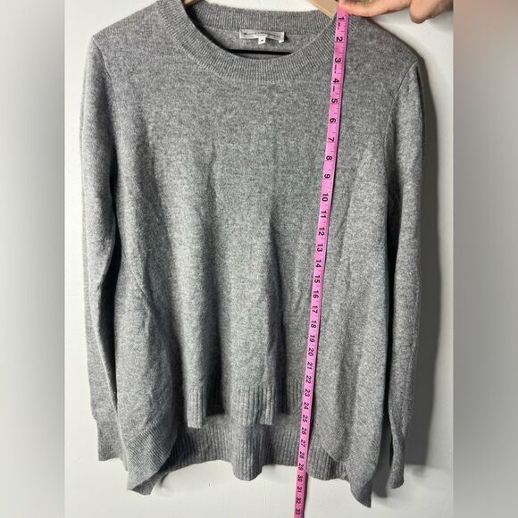 White + Warren Heather Gray cashmere Knit Top size Medium - Picture 10 of 11